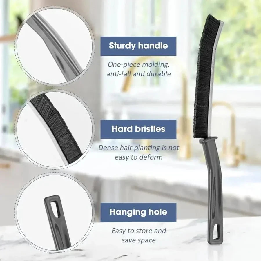 Hard Bristle Grout Cleaning Brush | Kitchen & Bathroom Tiles | Ergonomic Handle