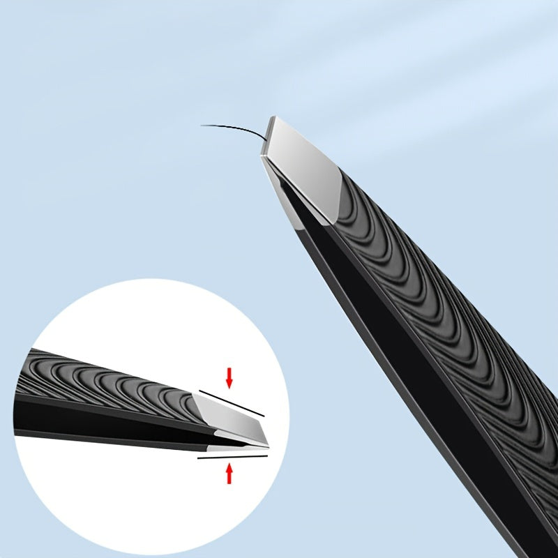 SculptSure - Precision Black Angled Eyebrow Tweezers