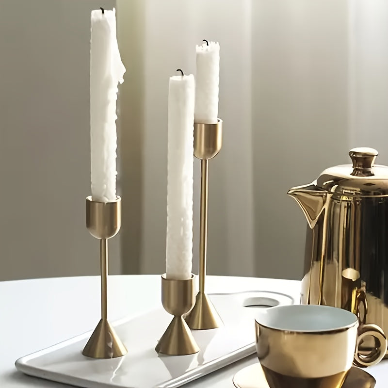 Trinity Flame – 3-Piece Modern Candle Holder Ensemble