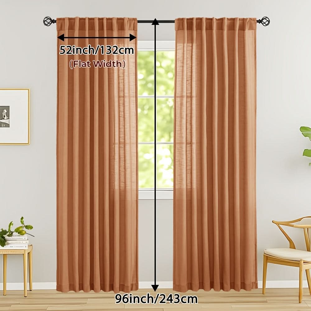 Flax Linen Sheer Curtains for Soft Light Filtering and Privacy