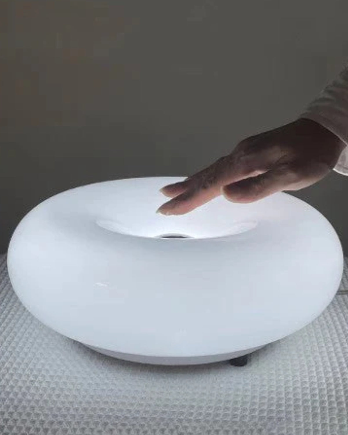 Round Donut-Style Table Lamp with Soft LED Glow