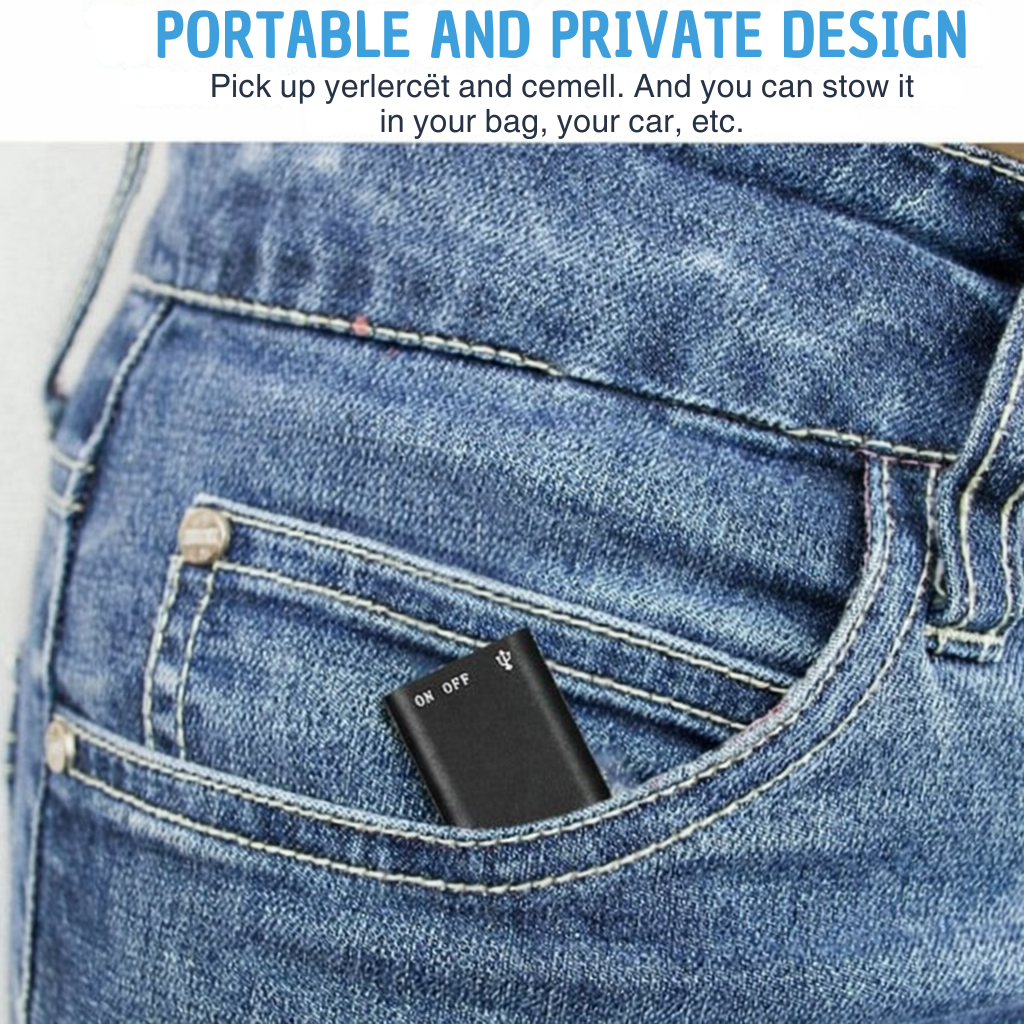 Dictation Device | Portable Audio Recorder | One-Button Recording | MicroSpy