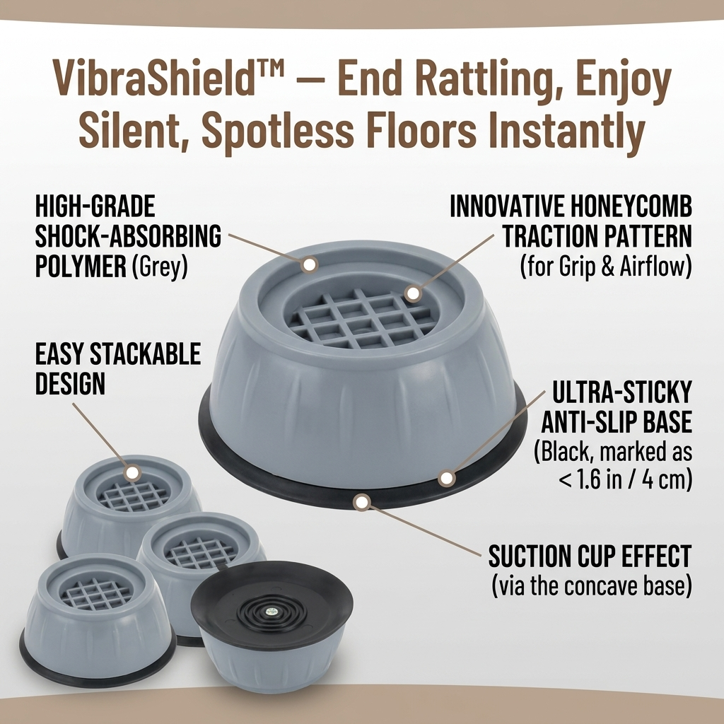 VibraShield™ — End Rattling, Enjoy Silent, Spotless Floors Instantly