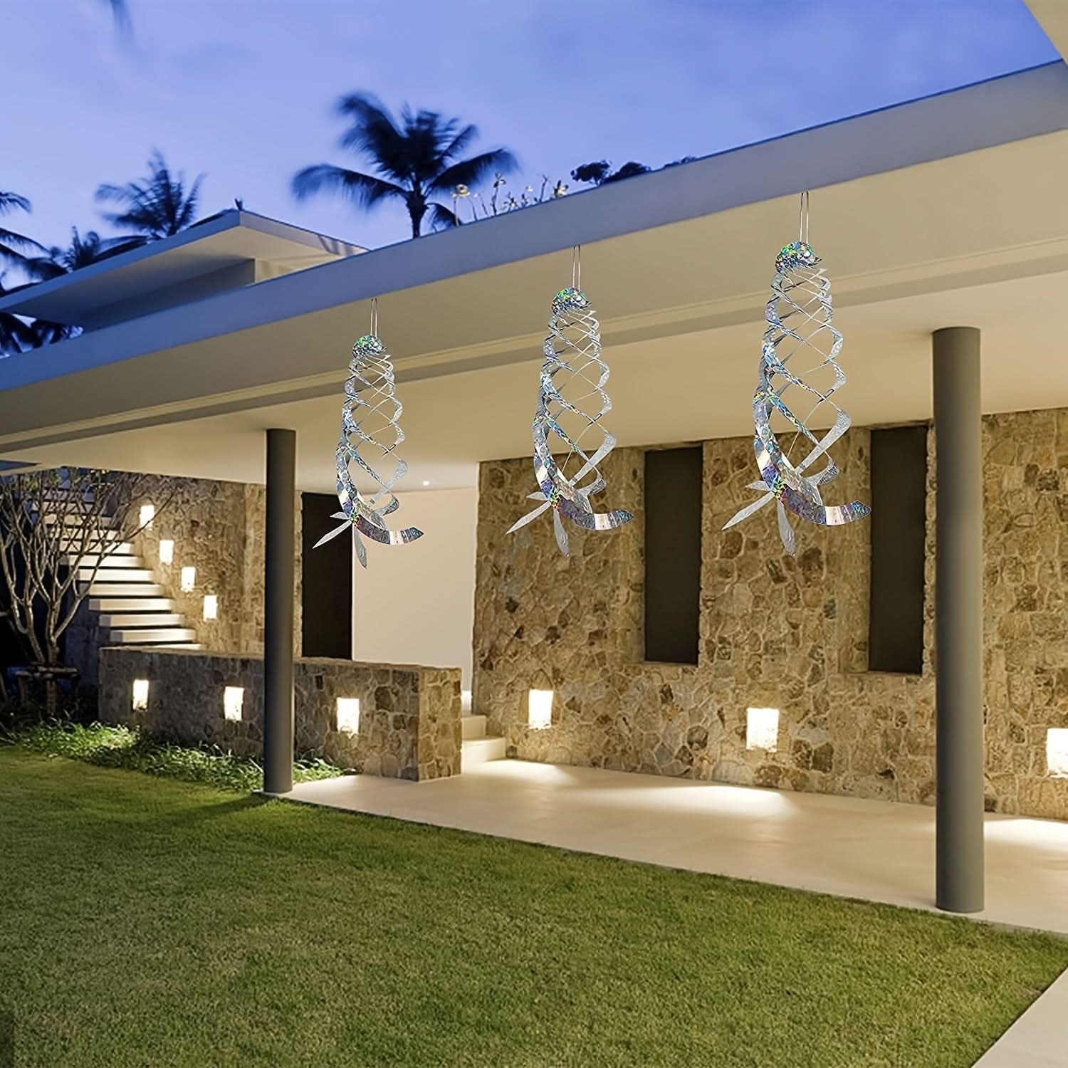 Reflective Bird Spiral Decorations for Garden and Yard Safety