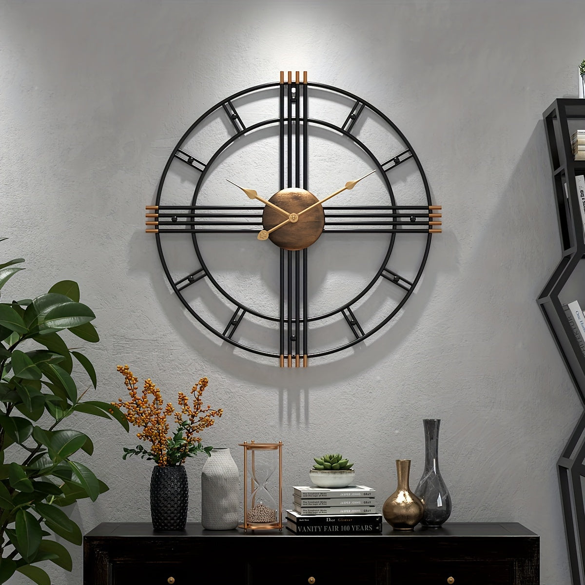 Geometric Harmony Wall Clock: Silent & Stylish Timepiece