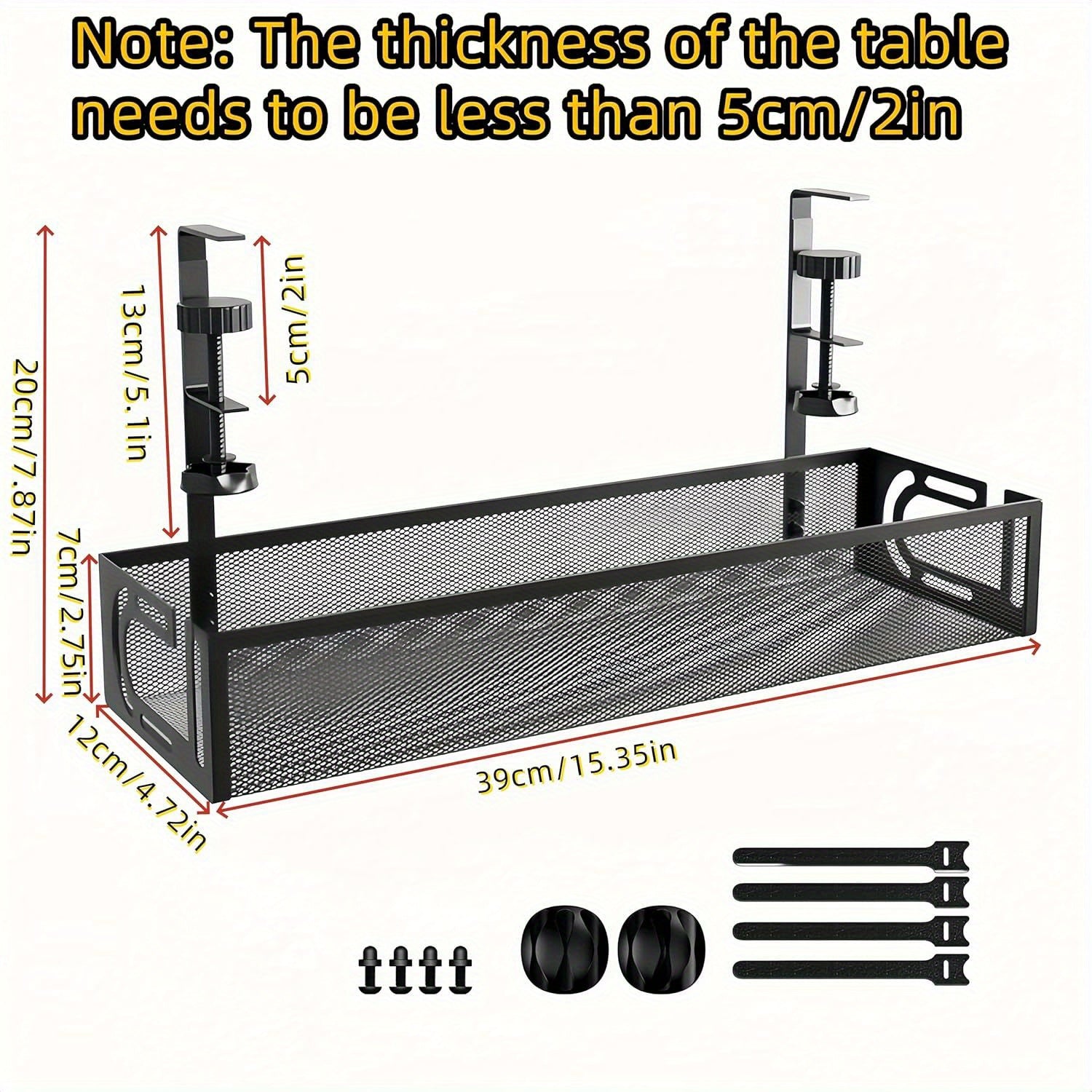 Clutter-Free Desk Cable Management Tray