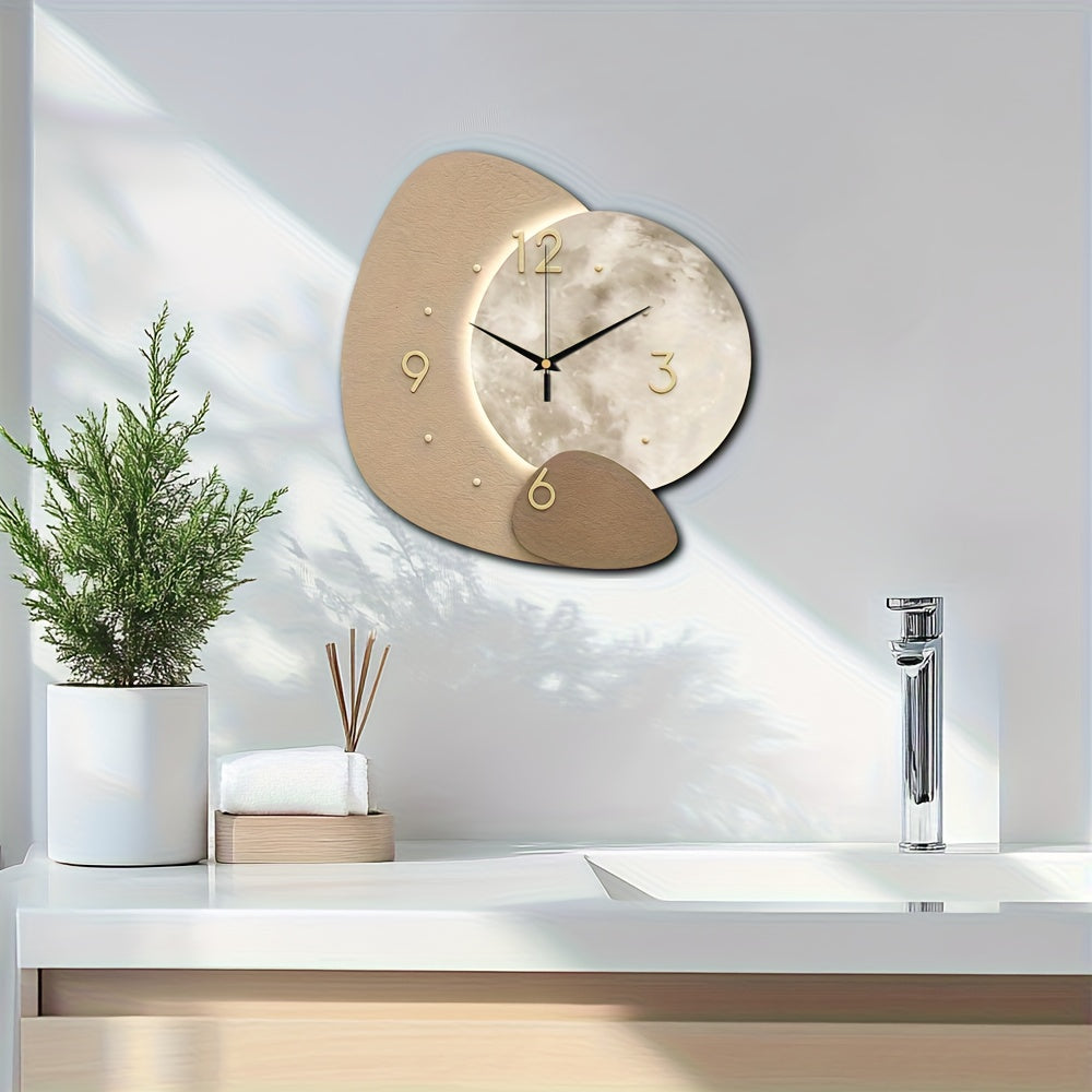 TimberCraft - Exquisite Wooden Wall Clock with Gold Accents