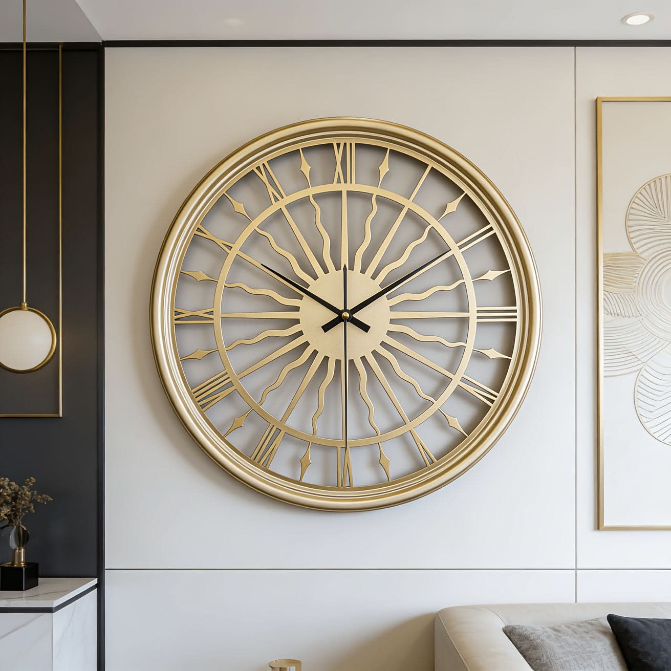 Silent Iron Art 3D Round Analog Wall Clock