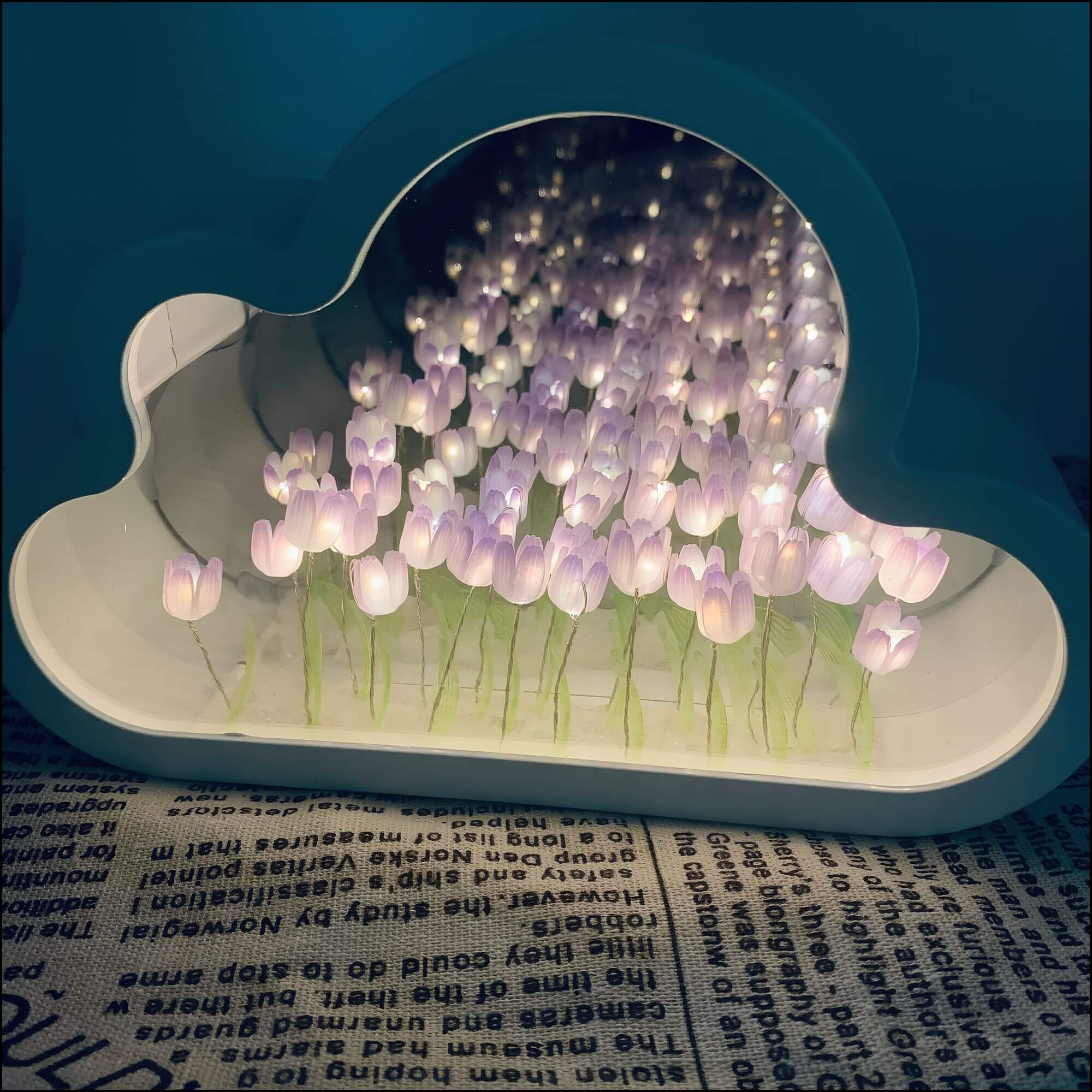Eternal Cloud Mirror Tulips - LED Mirror Featuring Infinity Effect
