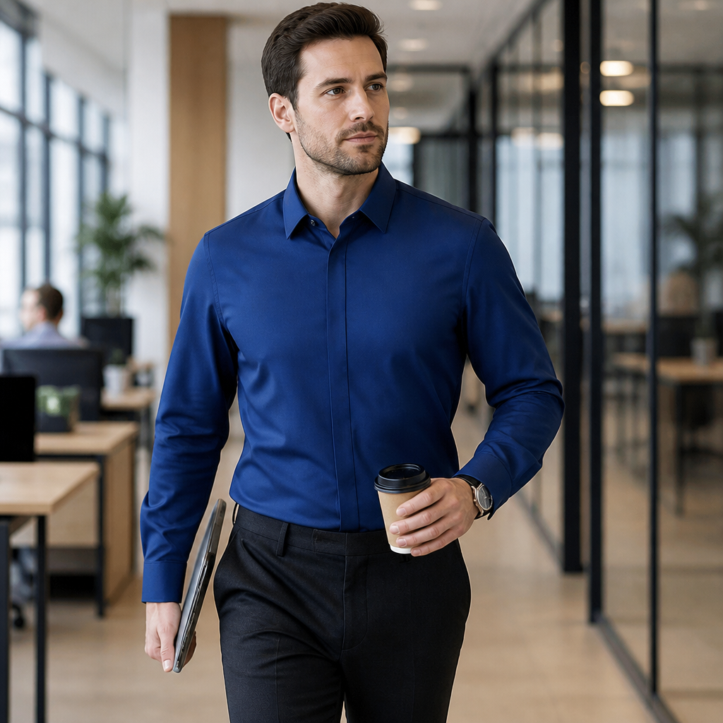 Vantori™ – Wrinkle-Resistant Slim-Fit 4-Way Stretch Dress Shirt