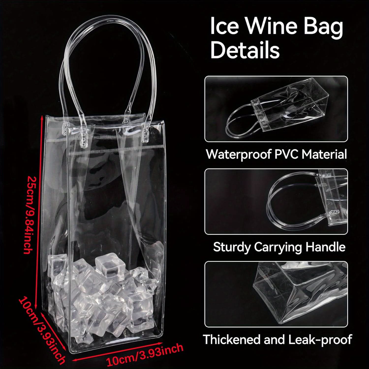 Portable PVC Wine Cooler Bag for Elegant Beverage Transport and Display