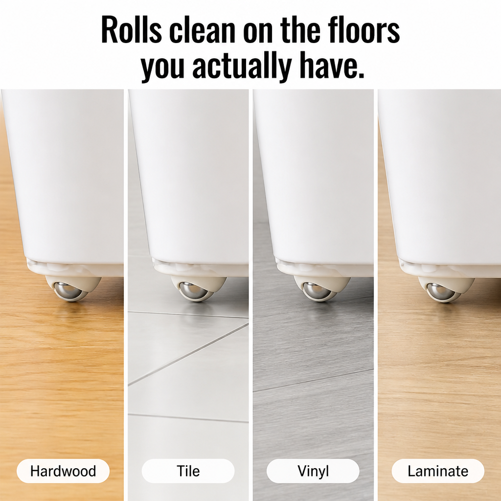 GlideSphere™ — Push and Roll Trash Cans, Storage Bins & Litter Boxes Effortlessly