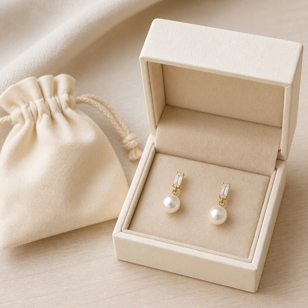 LumaFleur™ – Graceful Pearl Drop Earrings with Crystal Detail