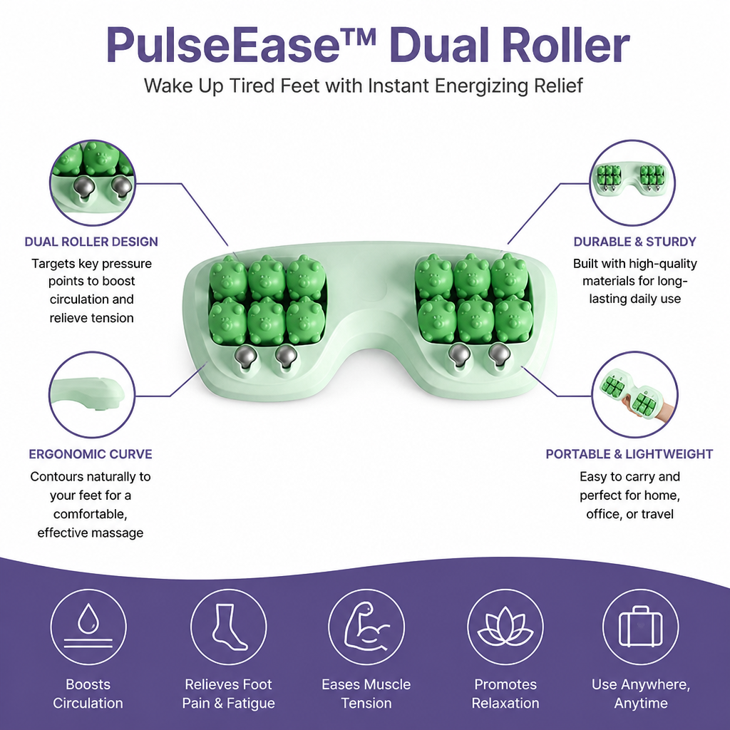 PulseEase™ Dual Roller — Wake Up Tired Feet with Instant Energizing Relief