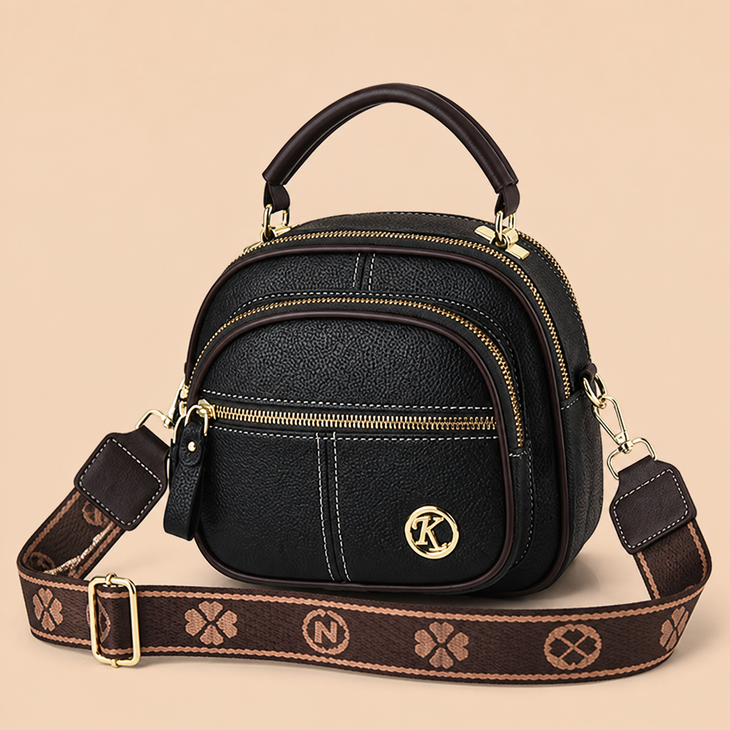 VieraBelle™ – Compact Crossbody Bag with Bold Patterned Strap