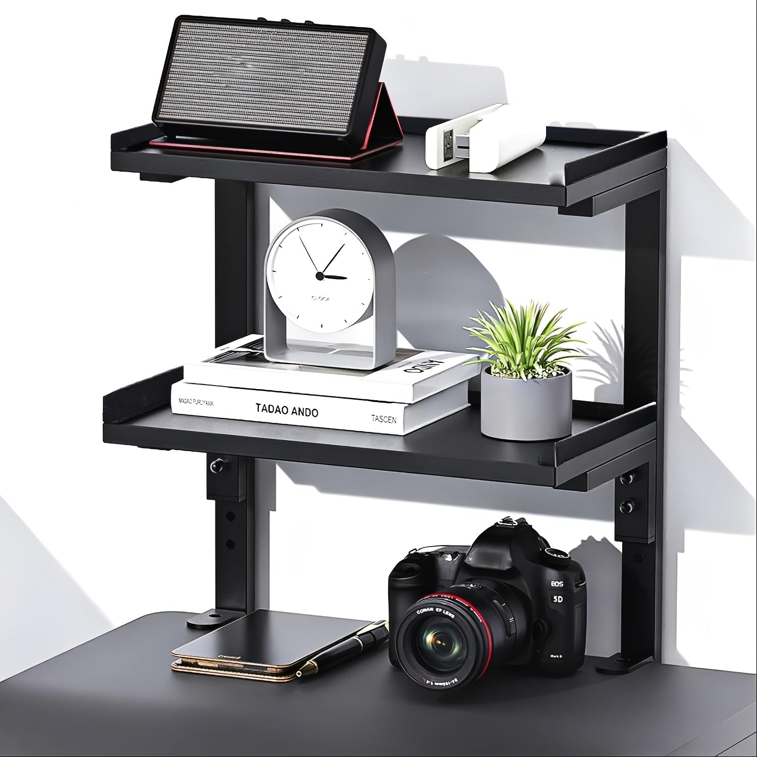 SmartClip - Dual-Tier Desk Organizer for Streamlined Workspaces