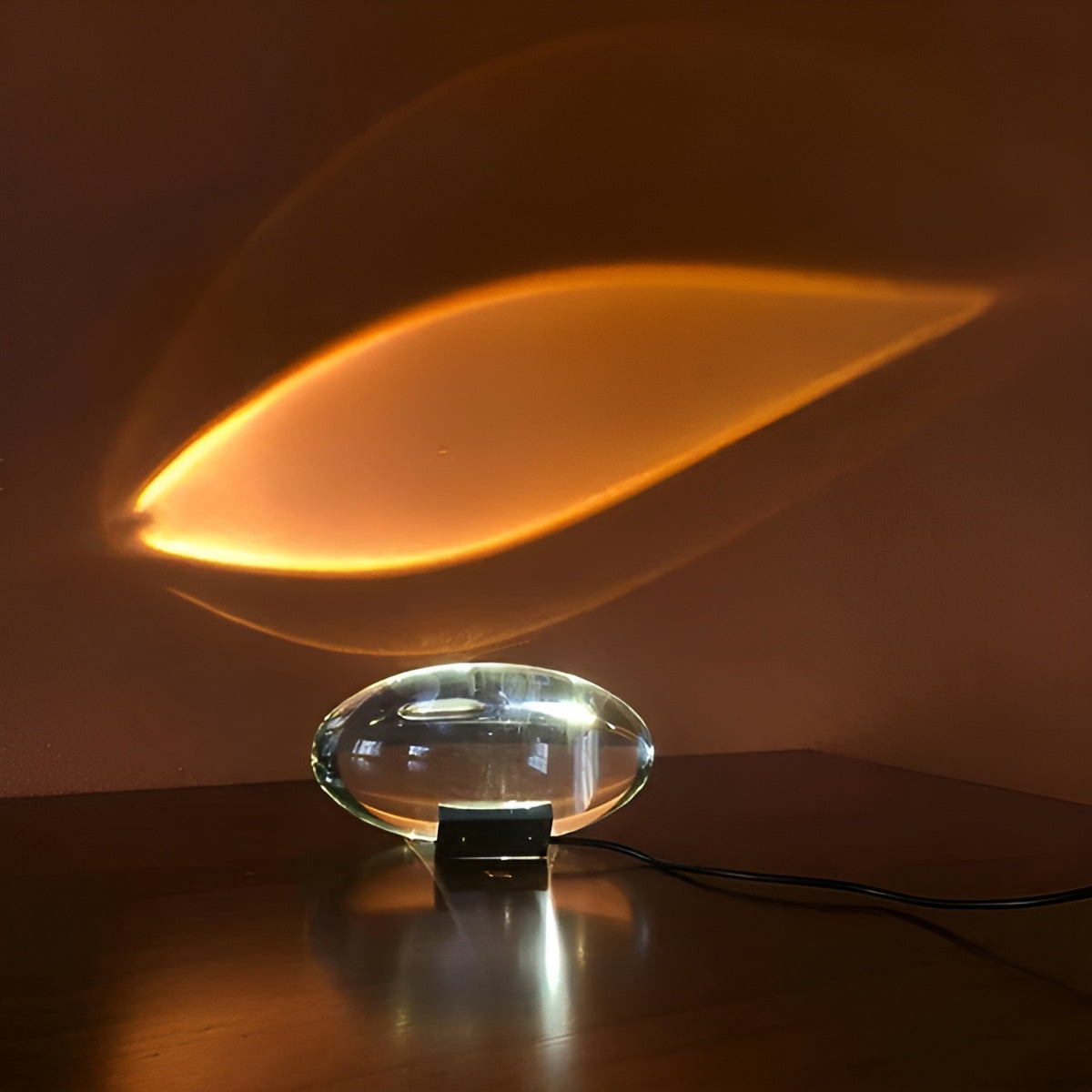 Oval Shaped Table Lamp with Warm Ambient Glow
