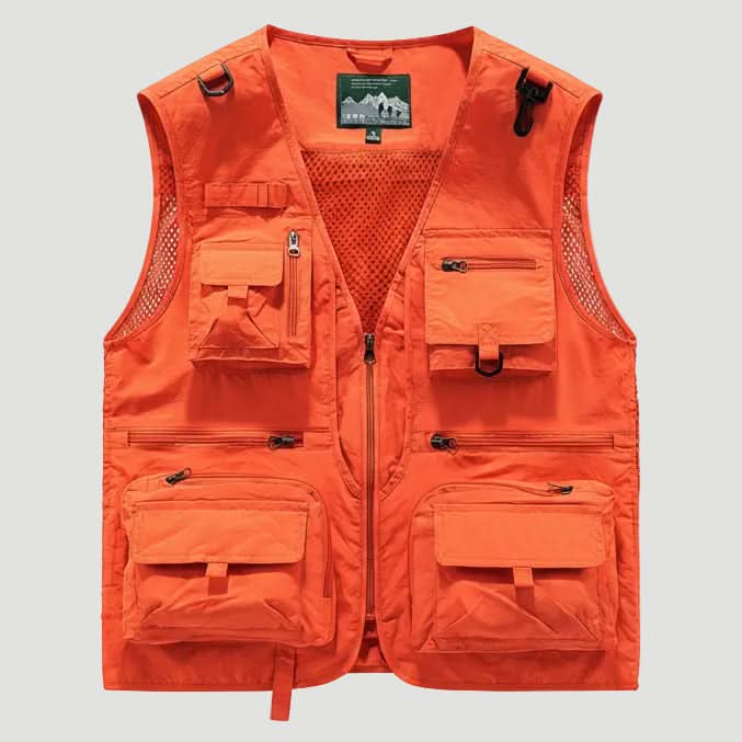 Outdoor Casual Vest with Zippered Pockets for Convenience