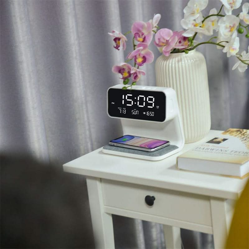 Bedside Light with Alarm Clock Unit and Wireless Charger