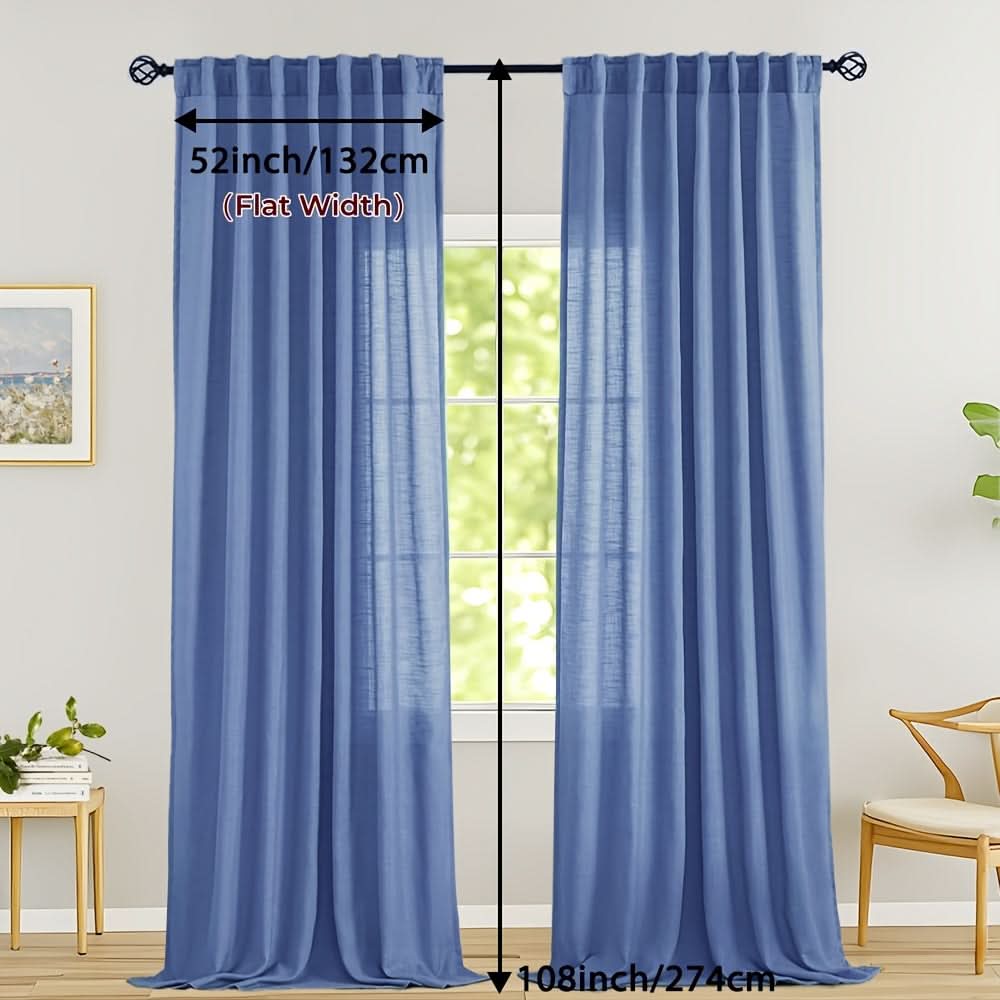 Flax Linen Sheer Curtains for Soft Light Filtering and Privacy