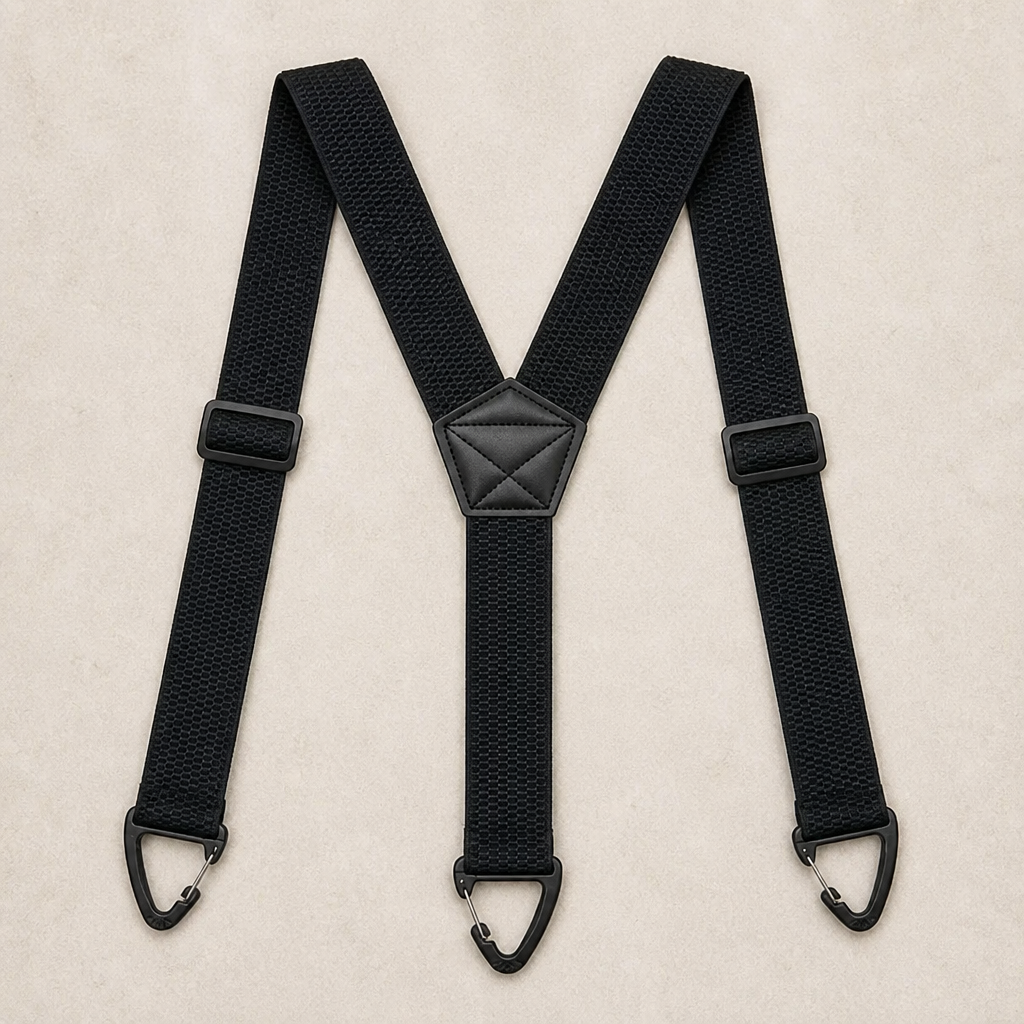 IronMark™ – Rugged Belt-Loop Suspenders with Carabiner Hook Clips