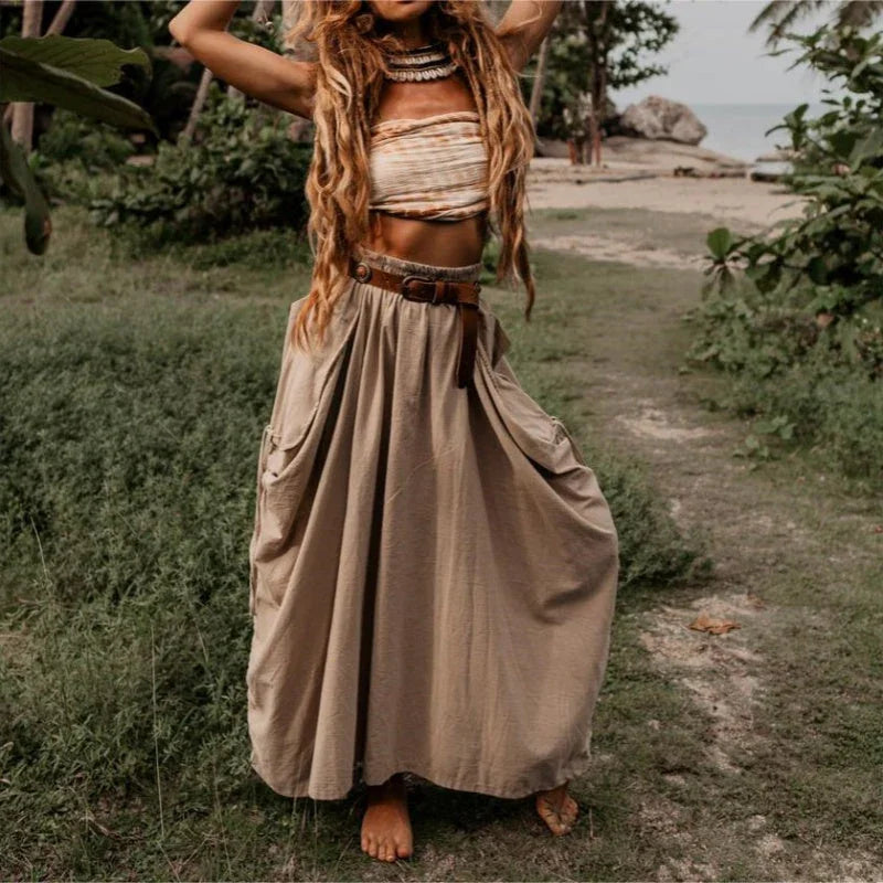 LuminaFlow™ Maxi Skirt — Unleash All-Day Comfort and Effortless Style with Pockets That Keep Up