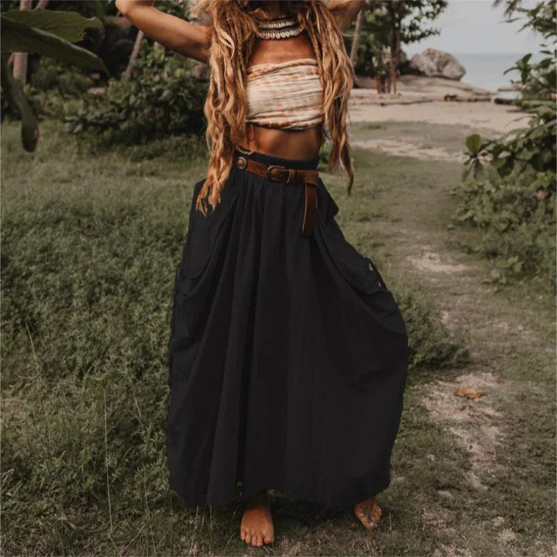 LuminaFlow™ Maxi Skirt — Unleash All-Day Comfort and Effortless Style with Pockets That Keep Up
