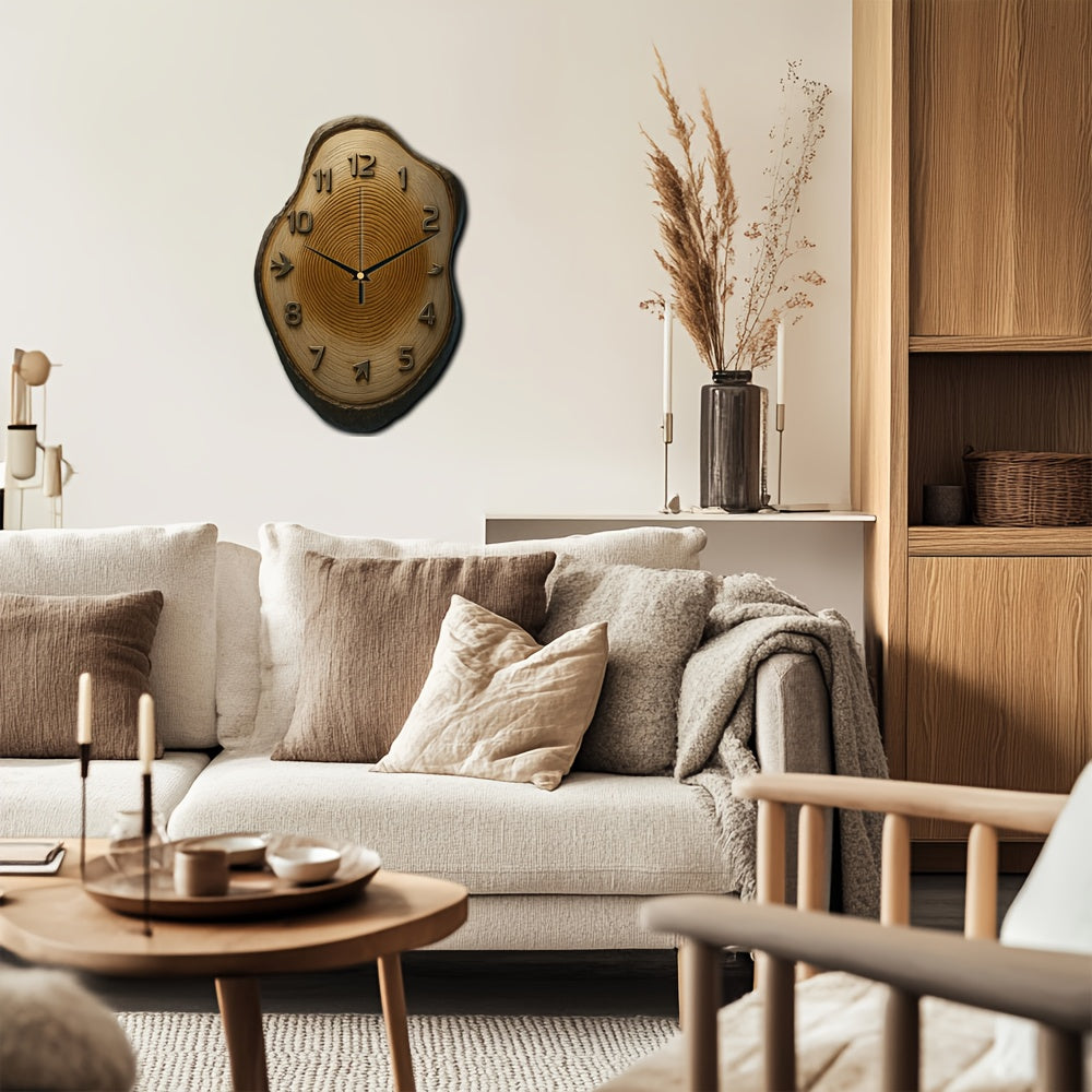 Natural Charm – Stylish Large Wooden Wall Clock