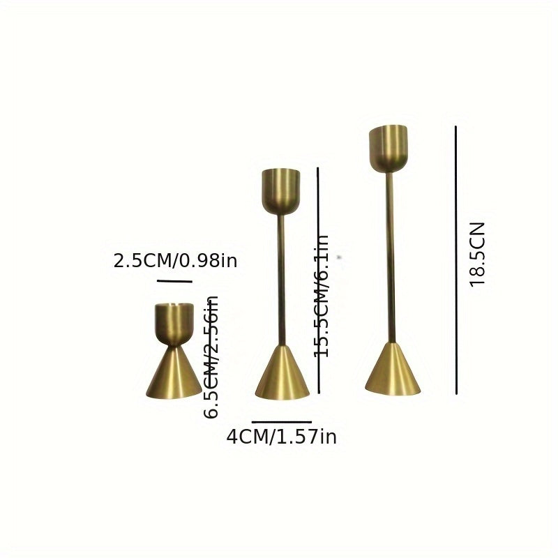 Trinity Flame – 3-Piece Modern Candle Holder Ensemble