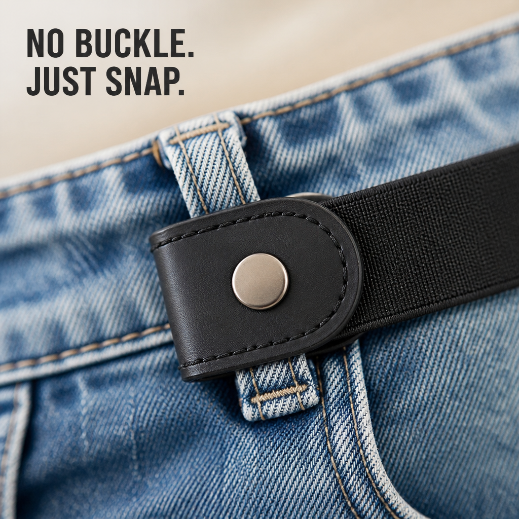 FlexiStride™ – Snapless Stretch Belt with Discreet Closure
