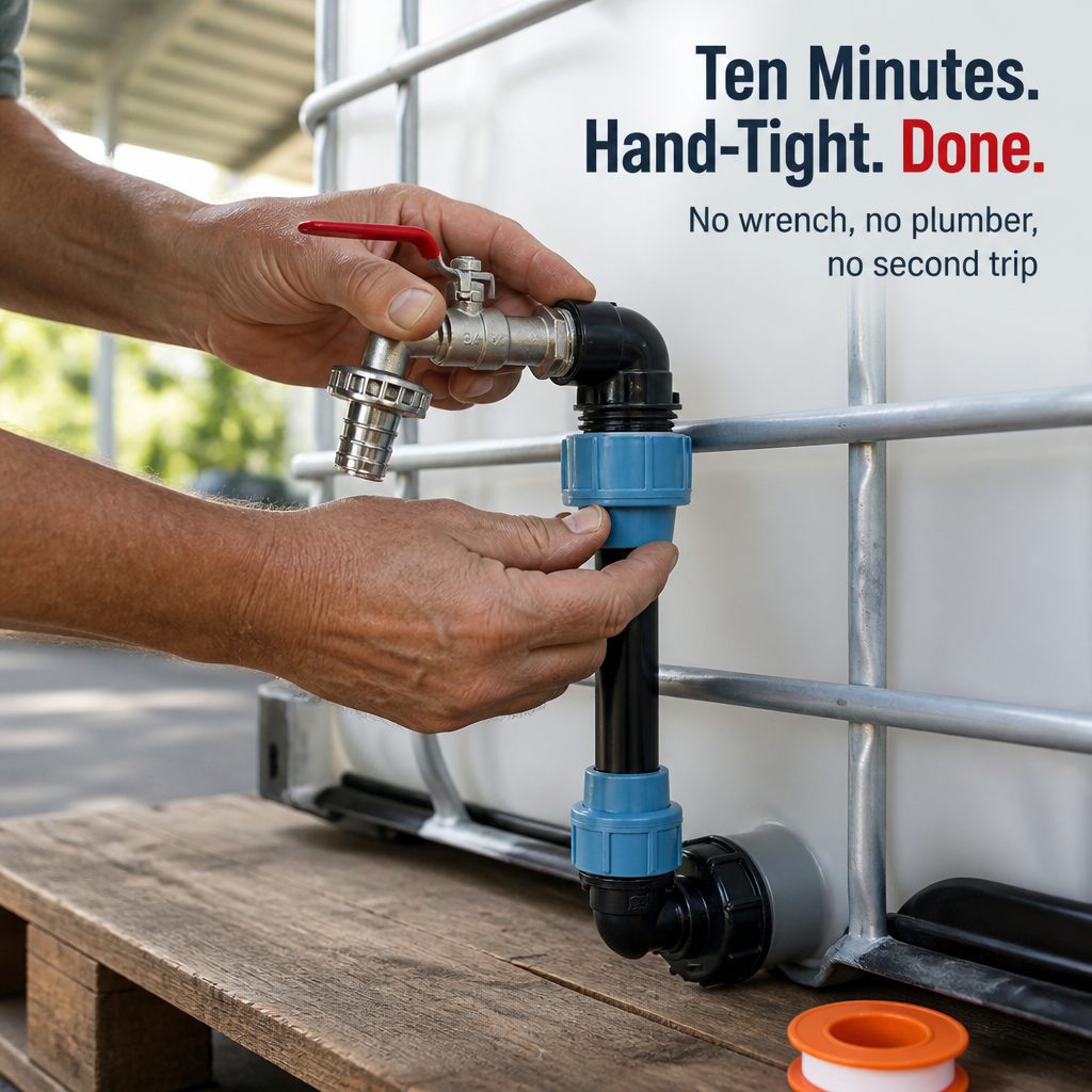 HydroMaster™ — Swap Out Your Cracked IBC Tap and Stop the Leaks Permanently
