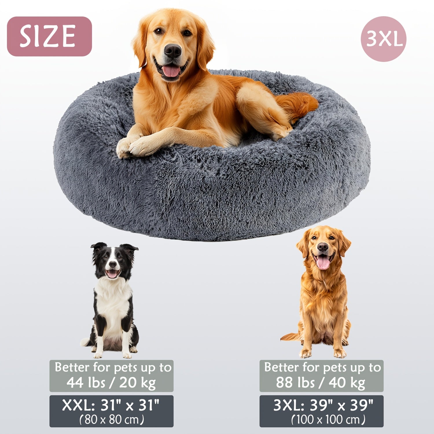 CozyNest - Plush Donut Pet Bed for Dogs and Cats of All Sizes