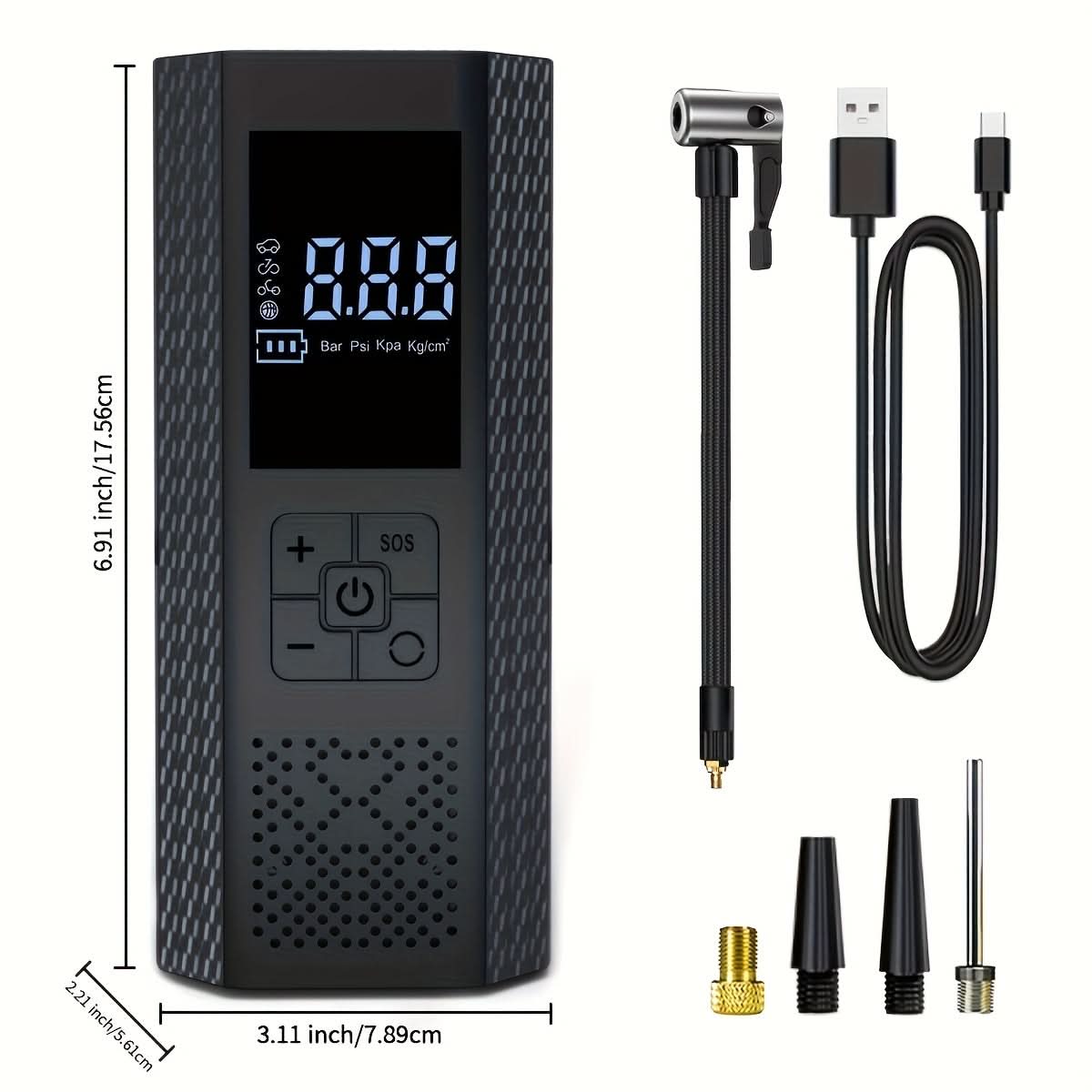 Compact Wireless Tire Pump for On-the-Go Inflation