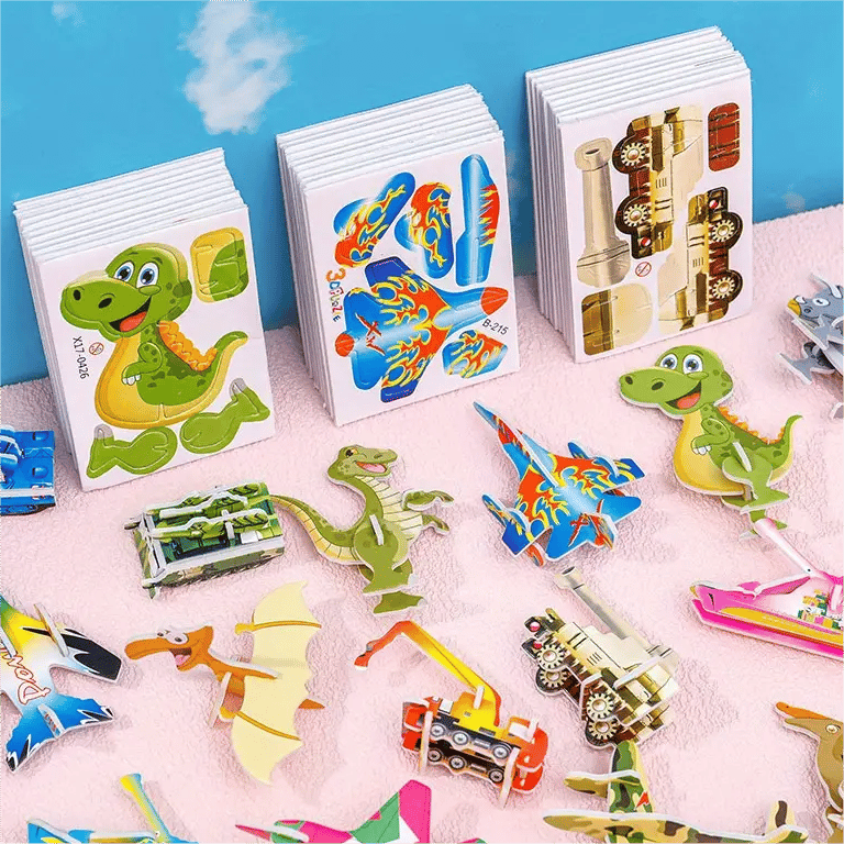 Educational 3D Puzzle Set – Cartoon Craft Activity for Kids