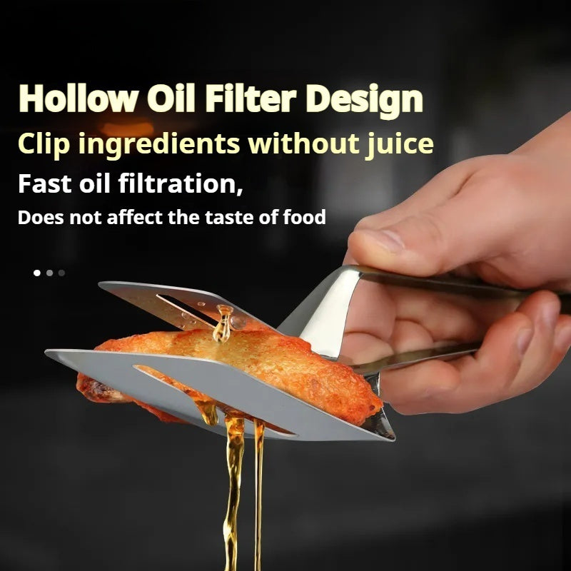 PrecisionPro – Versatile Stainless Steel Tongs with Spatula Functionality