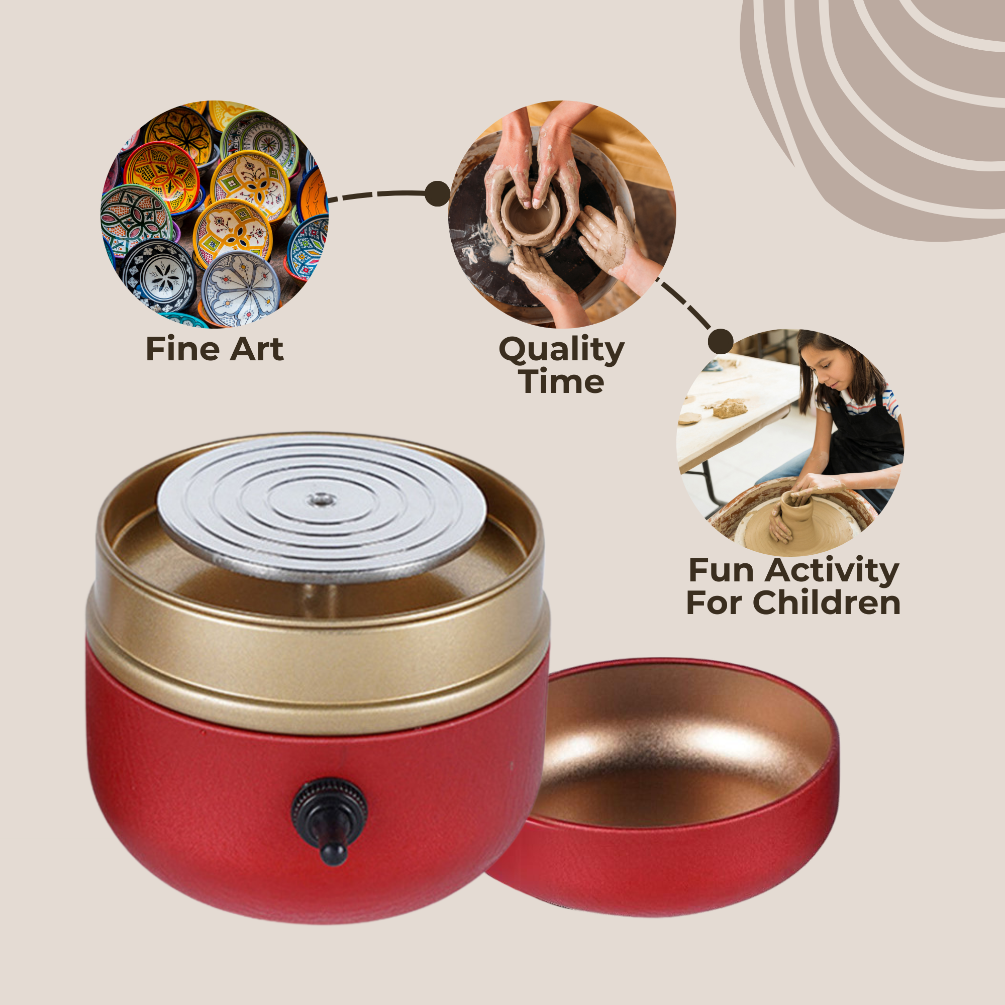 ClayCrafter™ Mini Pottery Wheel — Unlock Your Inner Artist with Quiet, Hassle-Free Creativity