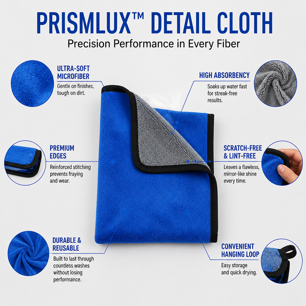 PrismLux™ Detail Cloth — Instantly Unlock a Mirror-Perfect Shine Without the Struggle