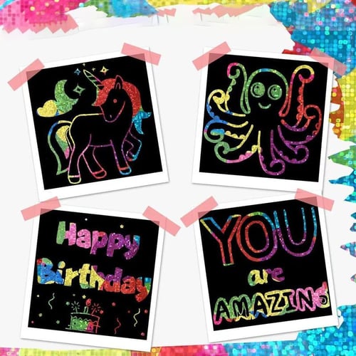 Rainbow Scratch Art Kit for Kids with Vibrant Colors