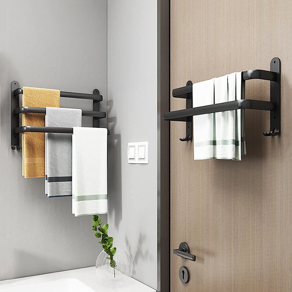 Towel Rack with Hook – Wall-Mounted, No Drill Installation