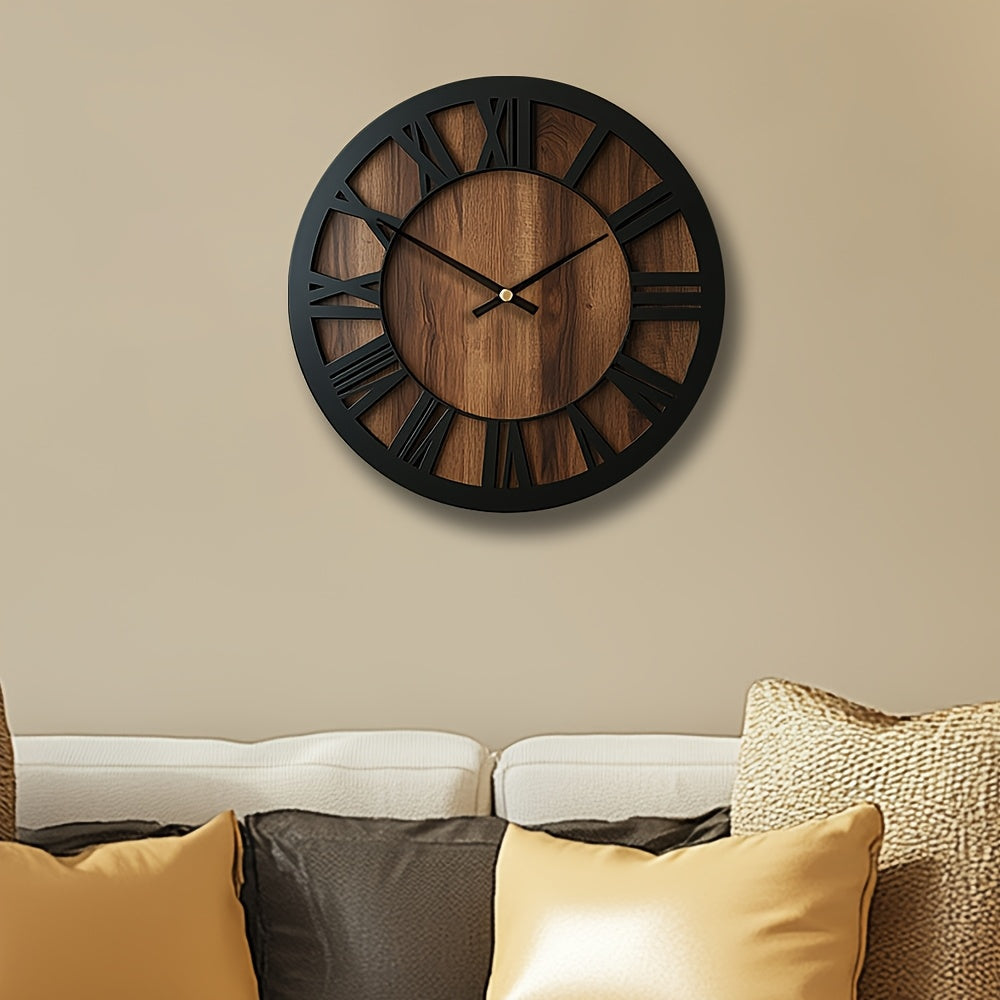 Timeless Elegance - Silent Wooden Vintage Wall Clock