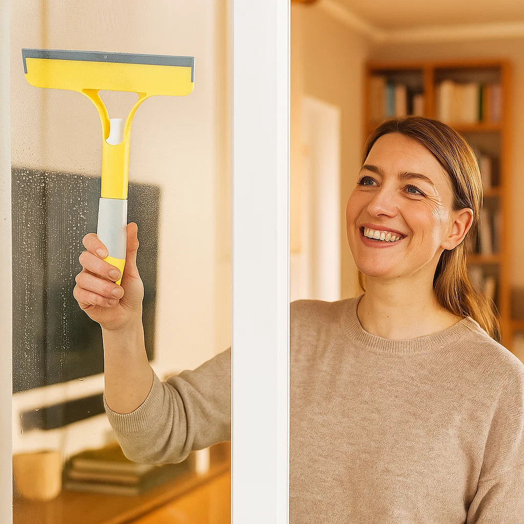 Window Squeegee with Built-In Spray – Streak-Free Cleaning Tool