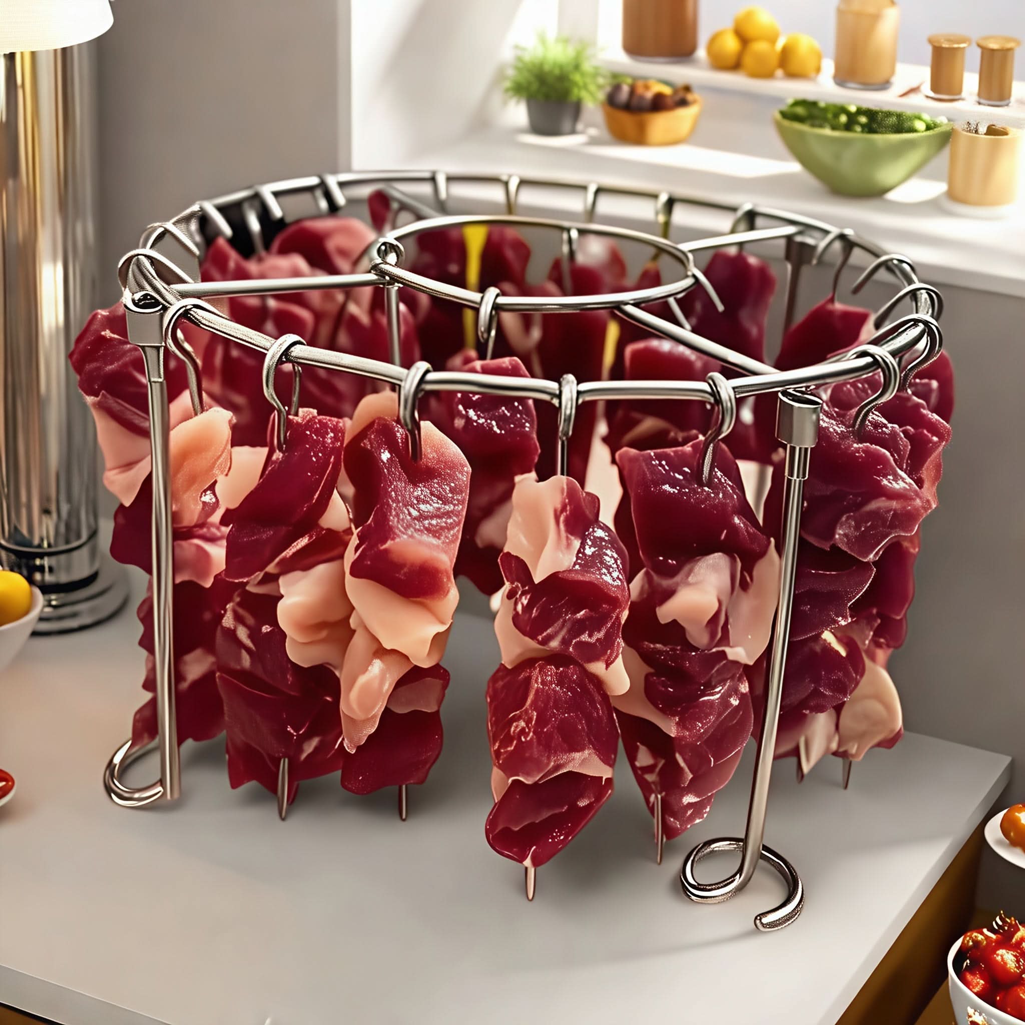Vertical Skewer Rack Set in Stainless Steel for Grilling