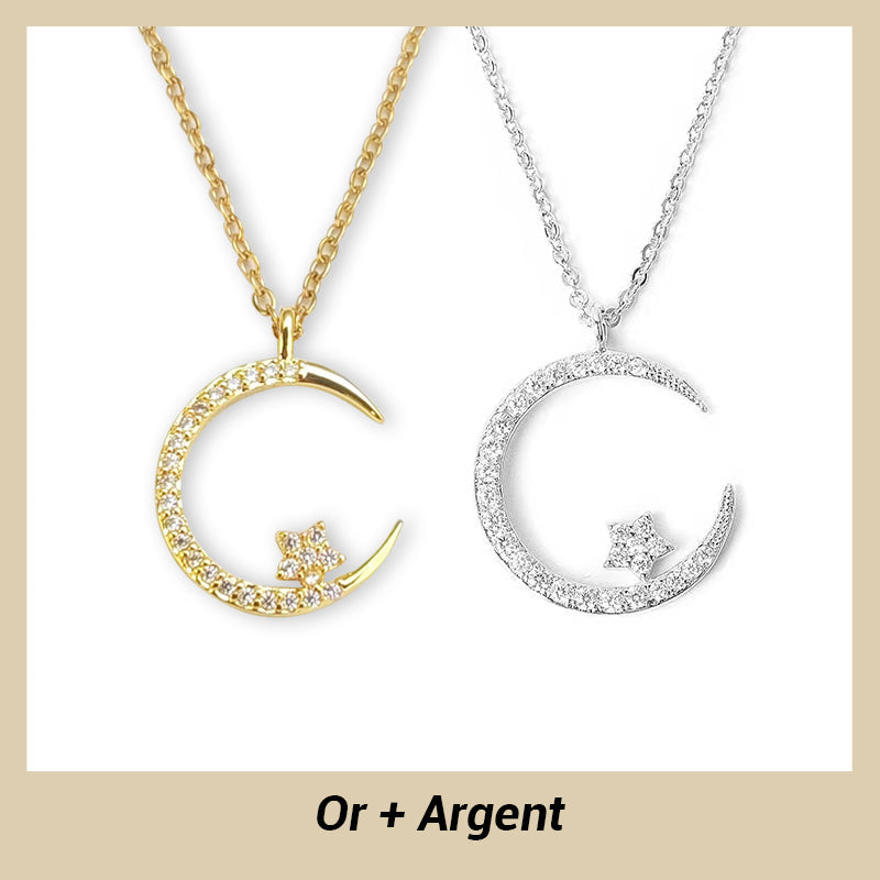 LumaLuxe™ Crescent Star Necklace — Ignite Your Inner Glow and Captivate Every Room