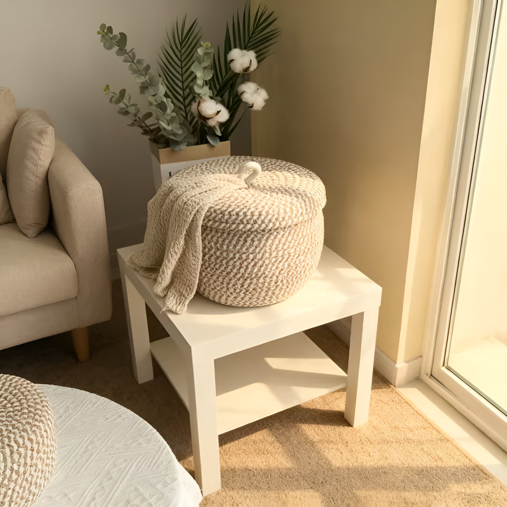 Handwoven Storage Basket | Round Wicker Basket | Boho Vibes | CasaWeave