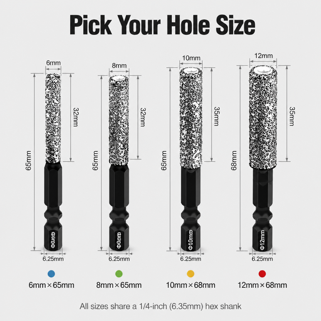TriumphEdge™ — Drill Spotless Holes in Tile, Marble & Glass Dry