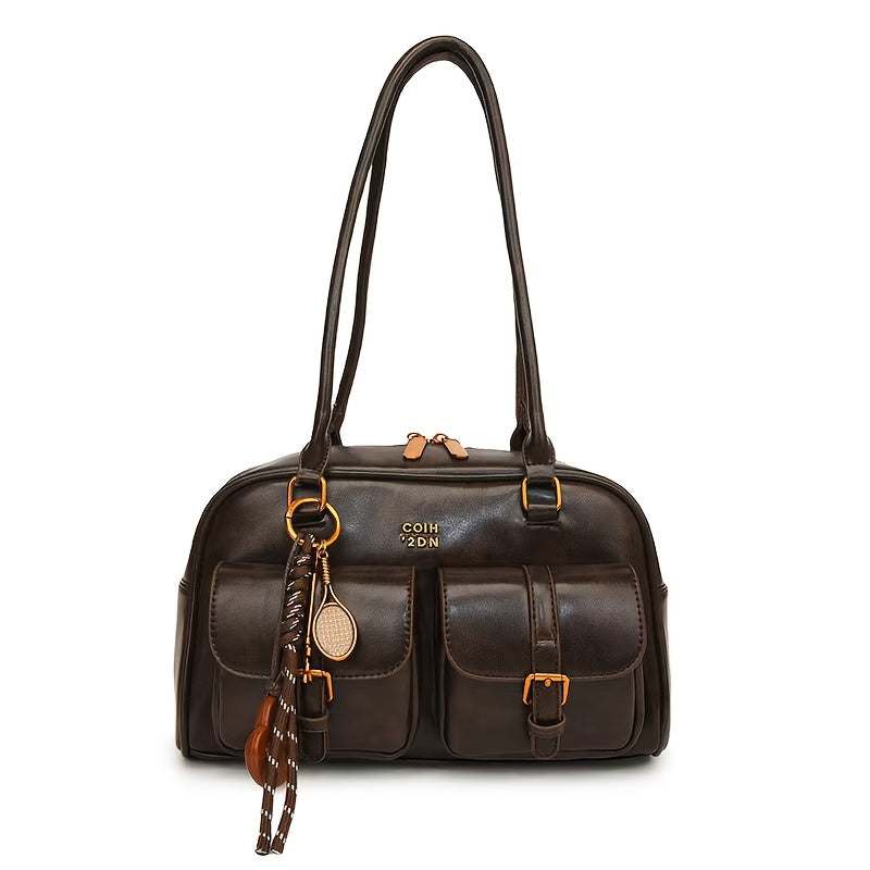 Chic Multi-Pocket Shoulder Bag with Stylish Chain Strap