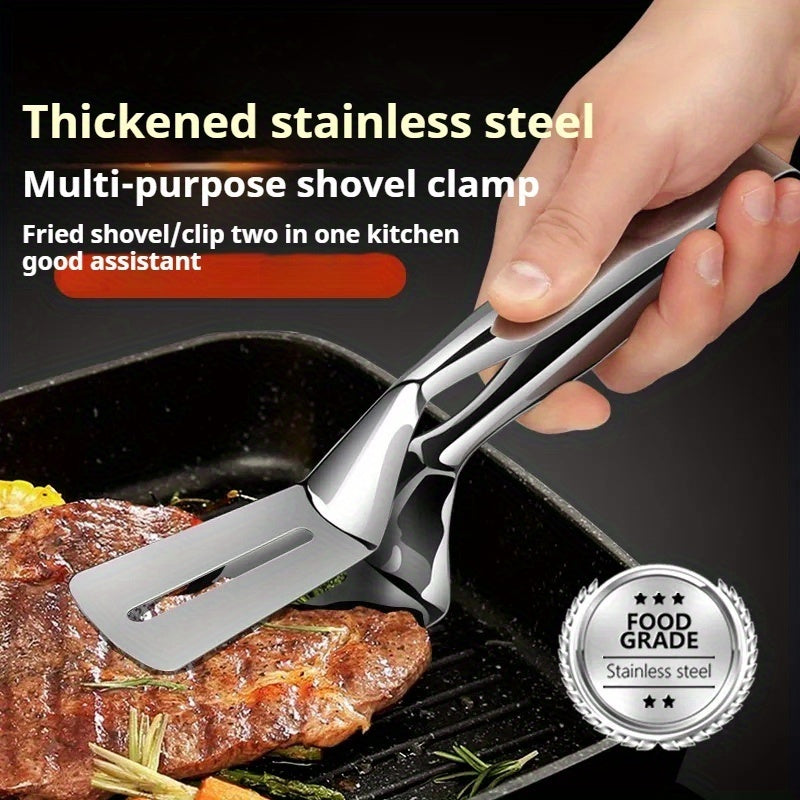 PrecisionPro – Versatile Stainless Steel Tongs with Spatula Functionality