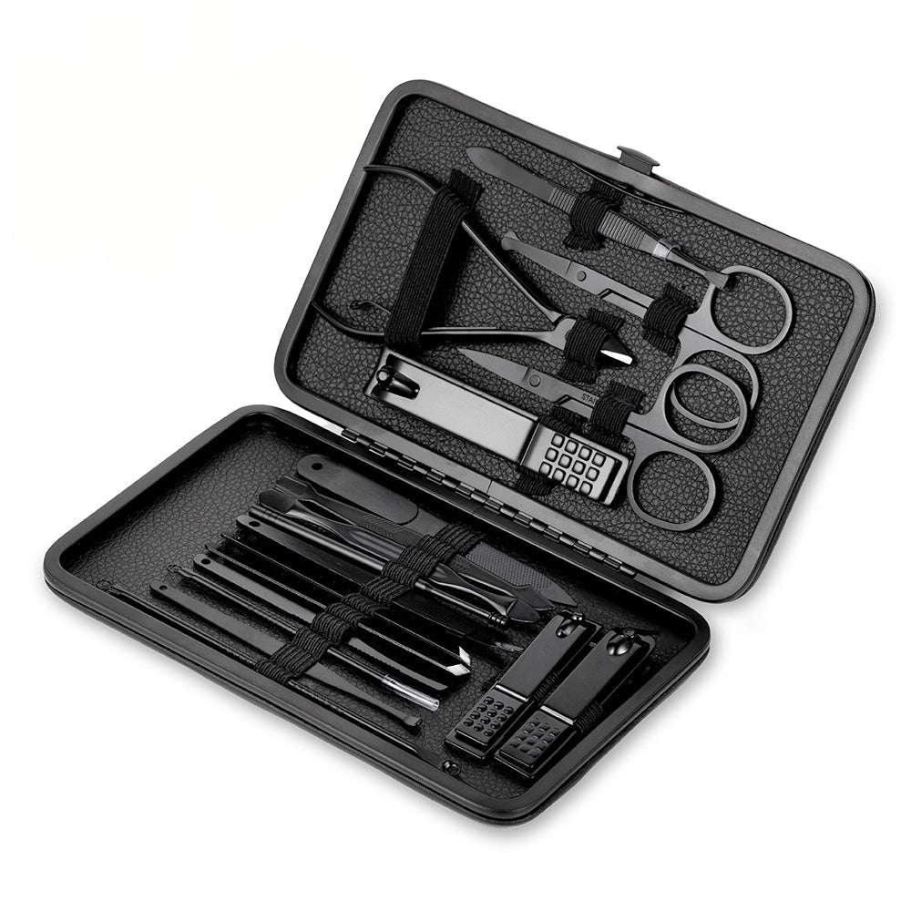 Essential 15-Piece Nail and Facial Care Kit with Travel Case