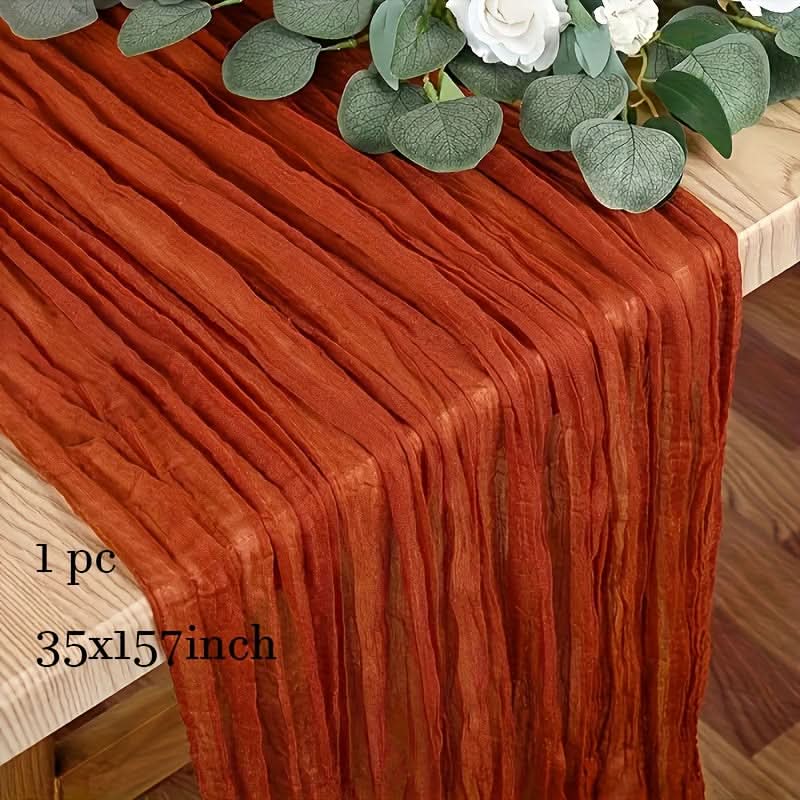 Crinkled Cheese Tablecloth for Stylish Boho and Holiday Decor
