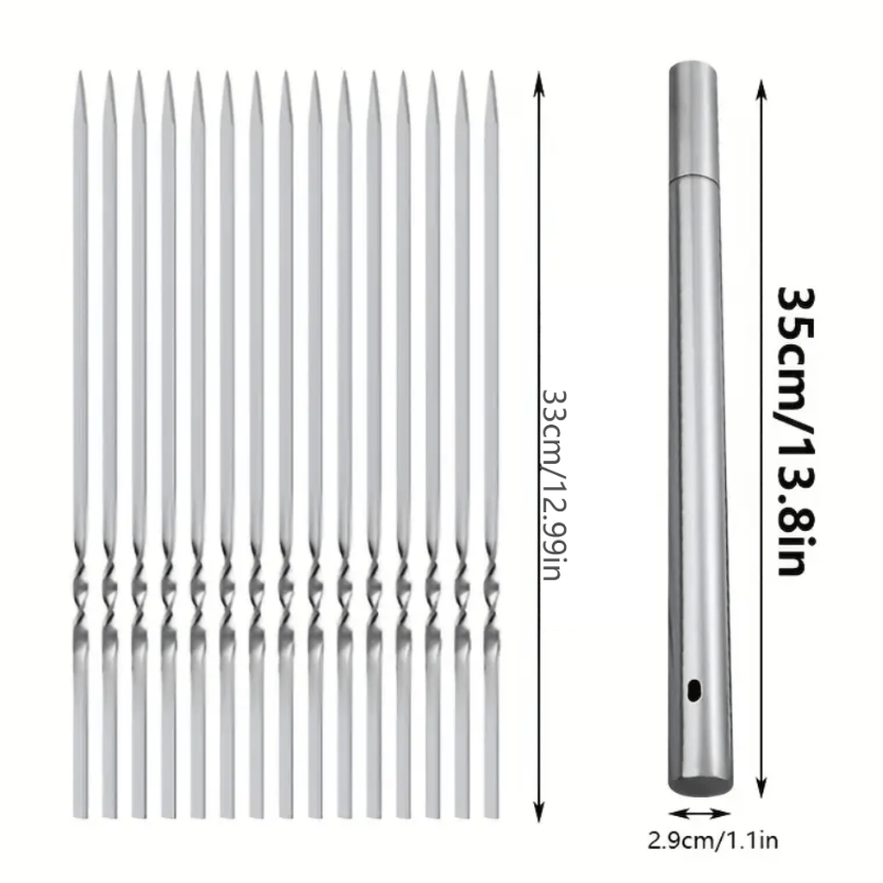 GrillMaster Pro – Premium Stainless Steel Skewers with Organizer Tube